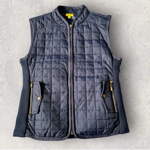 Daisy Brand Quilted Vest Navy with Gold Accents Lightweight Ladies Size Med - Picture 1 of 14